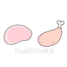 鶏肉と豚肉,豚肉のイラスト素材