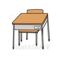 ２組の教室の机と椅子