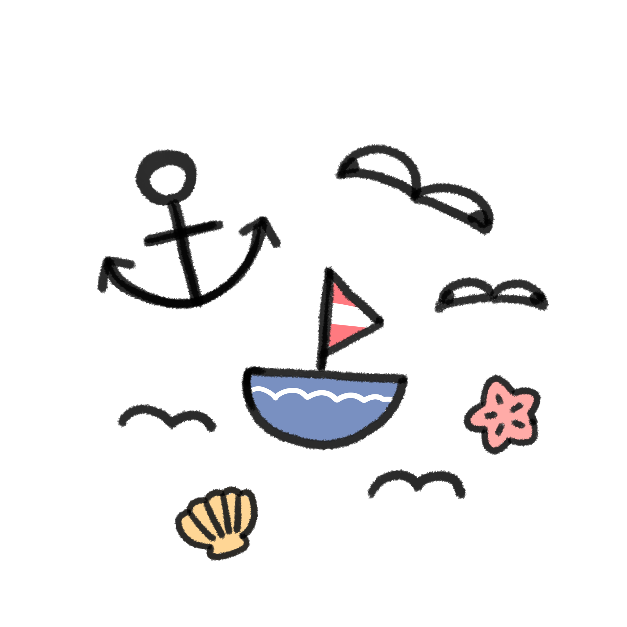 海 イラスト 手書き