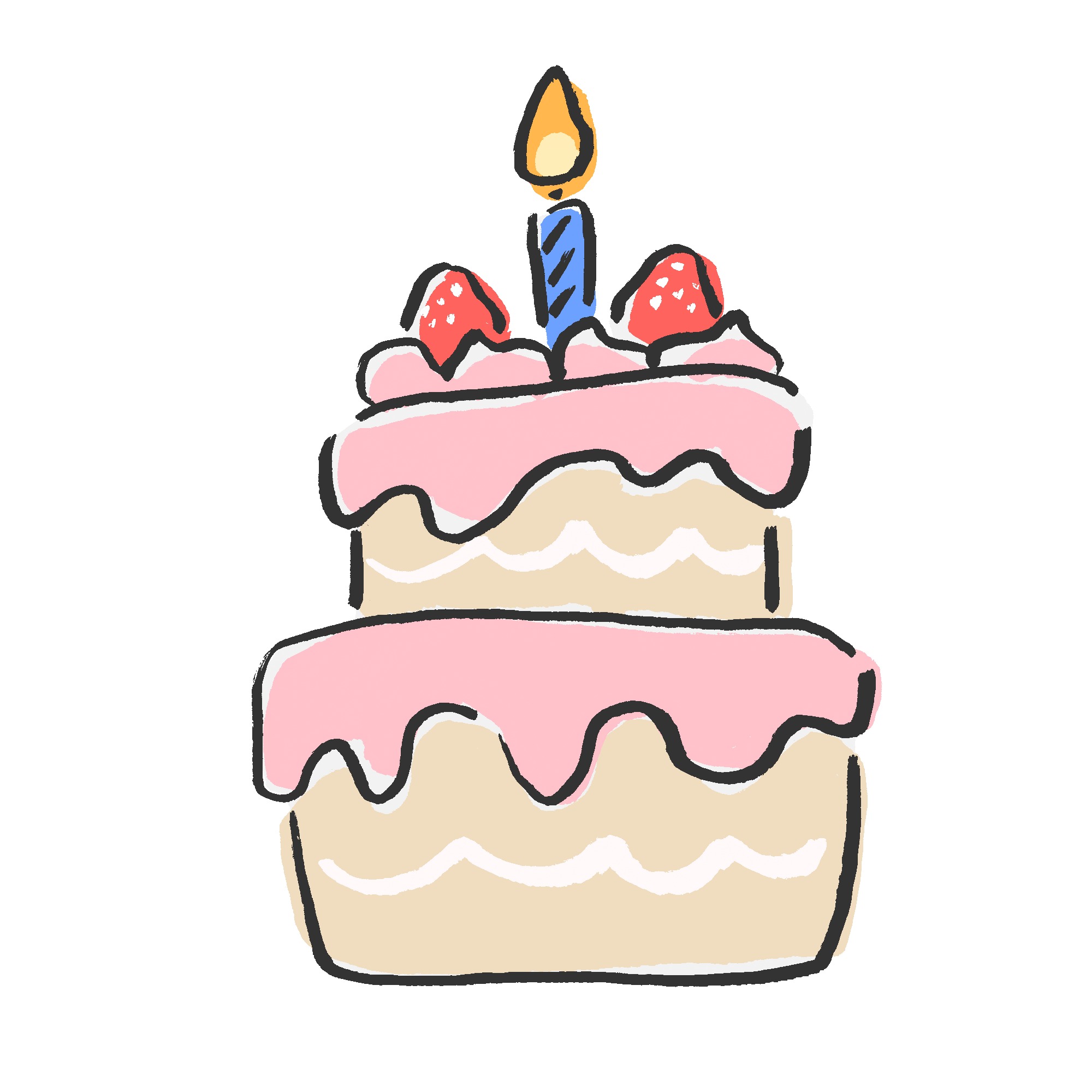 ケーキ イラスト 手書き 簡単