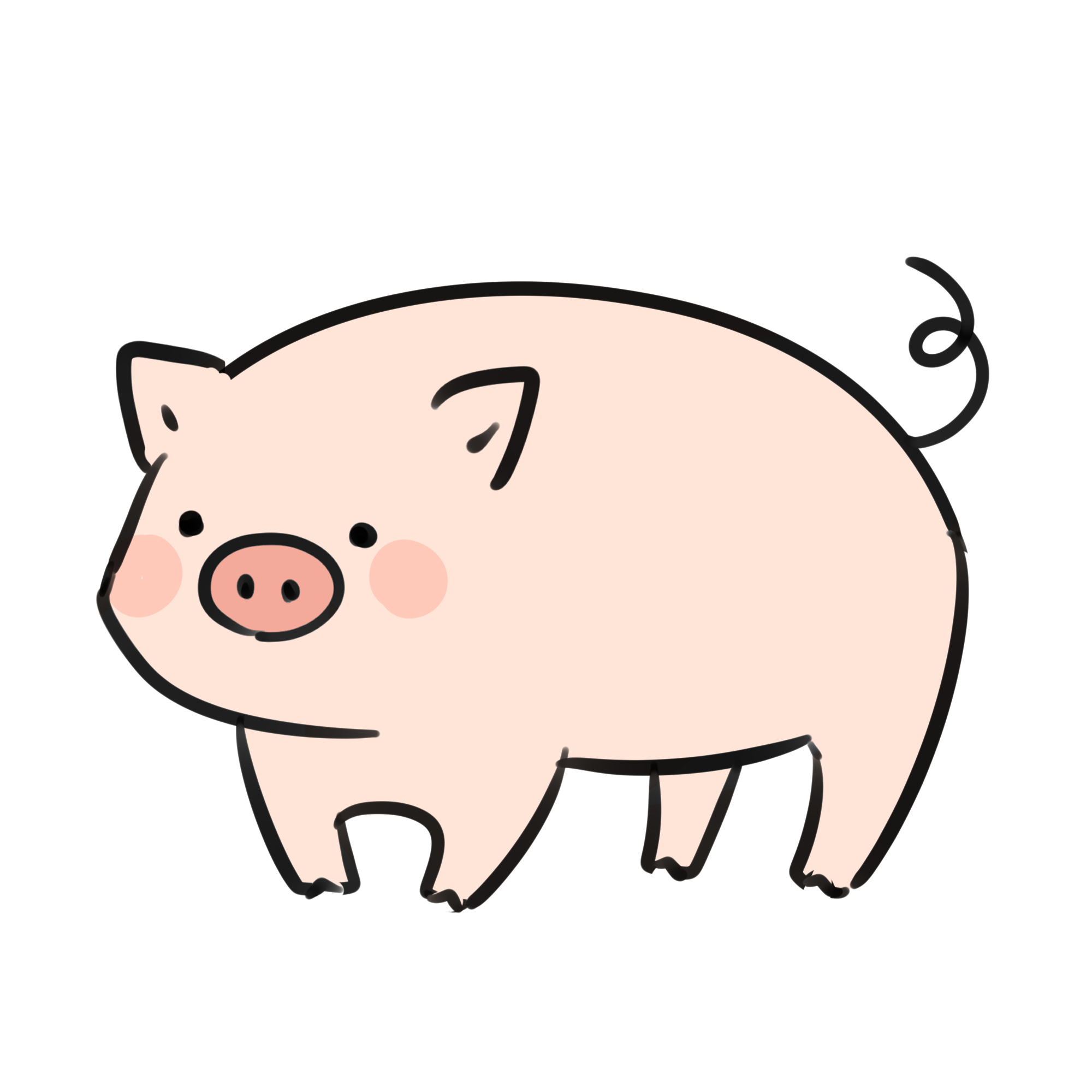 豚のイラスト素材 - イラスト素材を無料でダウンロード 無料イラスト素材アタム