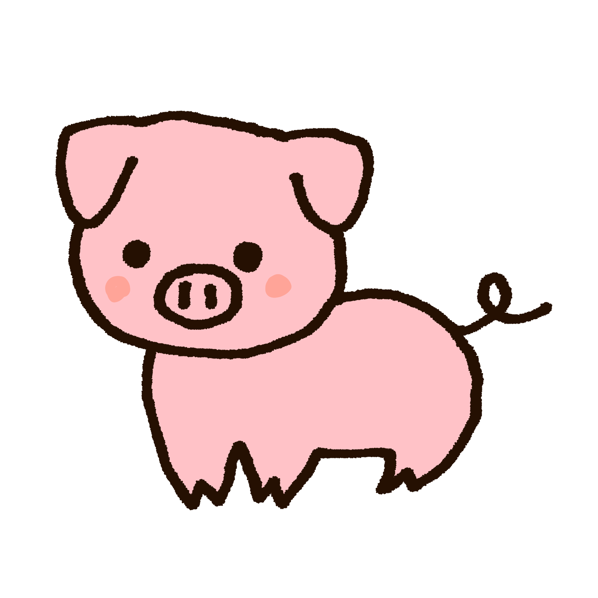 かわいい豚のイラスト素材 - イラスト素材を無料でダウンロード 無料イラスト素材アタム