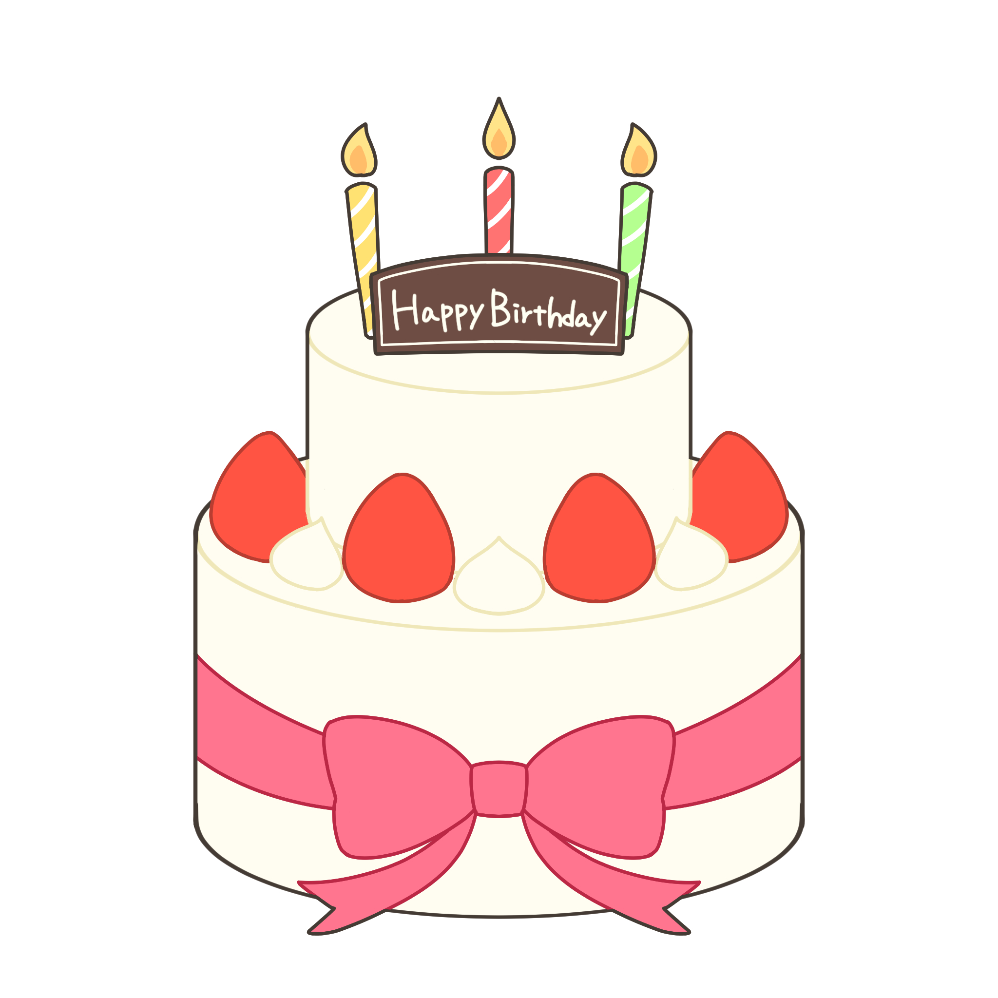 ケーキ イラスト 簡単