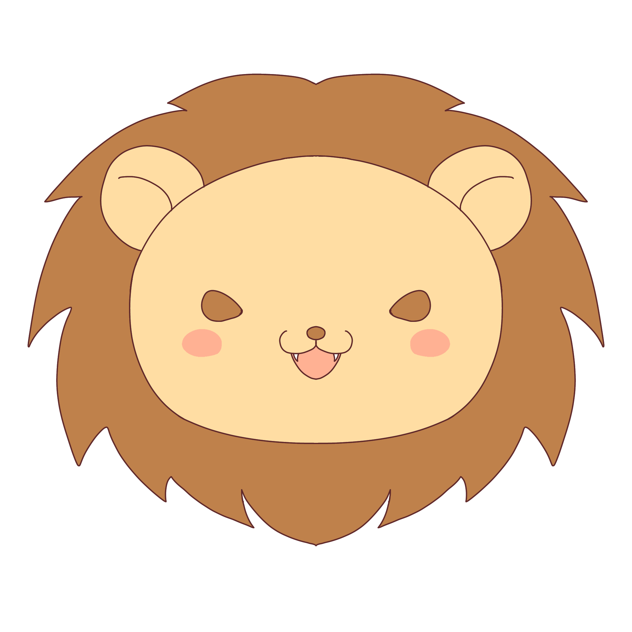ライオン かわいい イラスト